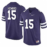 Men's Kansas State Wildcats #15 Will Howard Purple Limited Stitched Jersey Dzhi,baseball caps,new era cap wholesale,wholesale hats